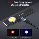USB C fast charging device with charging indicator on a dark background